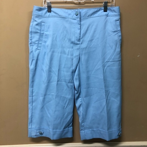 Izod XFG Golf Capri Cropped Pants Baby Blue Cool Fx Microfiber Size 10 NWT - Picture 1 of 6